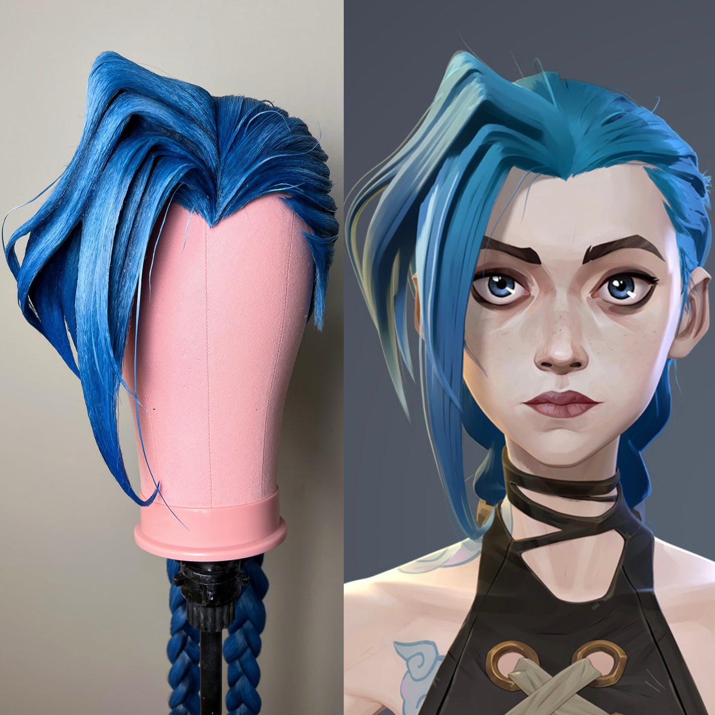 Jinx Arcane League of Legends cosplay wig